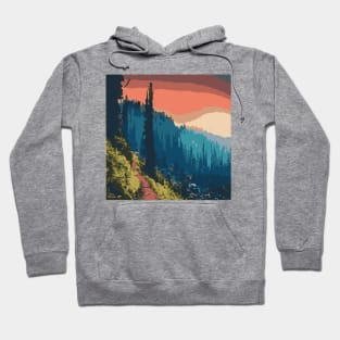 Serene Wilderness I Mountains Trees landscape Hoodie